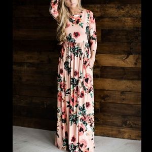 Pink Floral Maxi Dress